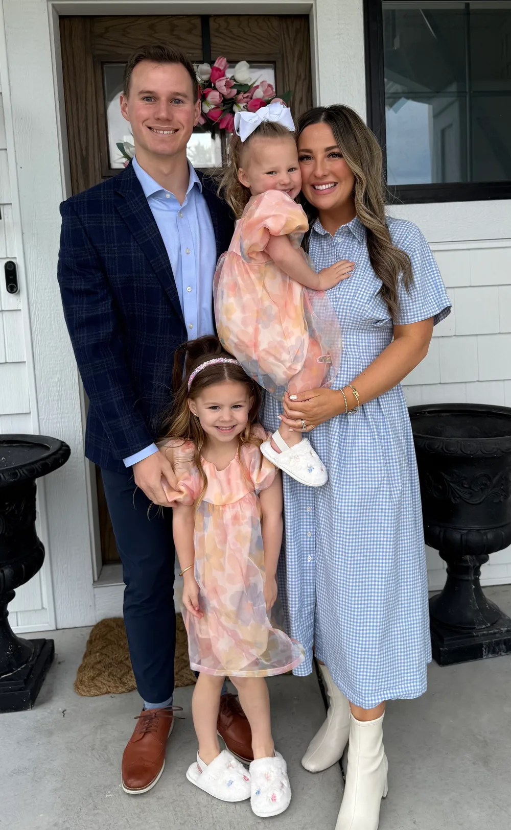Taylor Dever and his family at home in West Michigan